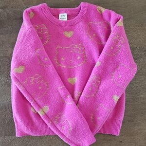 Hello Kitty Fuchsia and Gold Heart Sweater